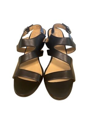 NEW Naturalizer Dee Black Platform Heel Sandal Womens Sz 8.5 Strappy Slingback